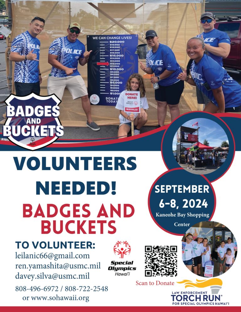 Badges and Buckets fundraiser for Special Olympics