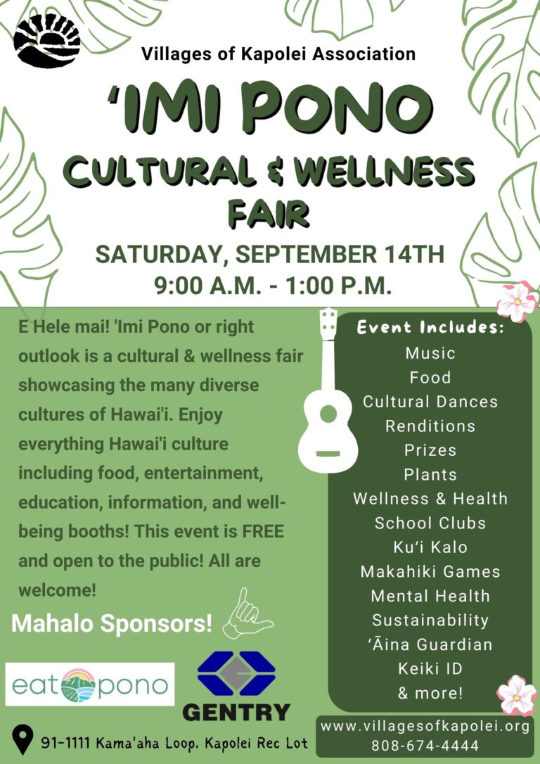 ʻImi Pono Cultural & Wellness Fair volunteers needed